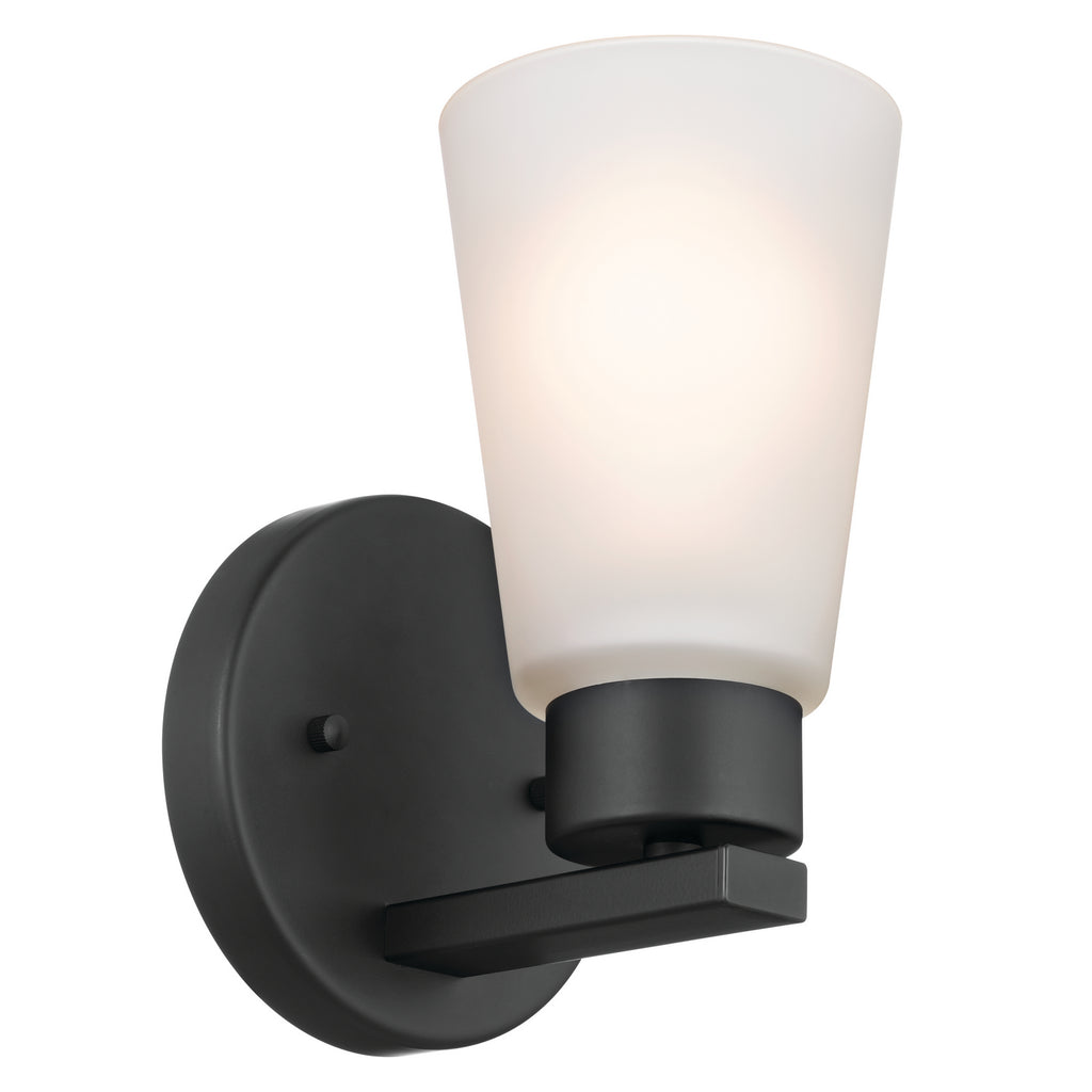 KICHLER 52437BK Stamos Wall Sconce 1 Light - Black