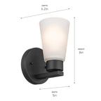 KICHLER 52437BK Stamos Wall Sconce 1 Light - Black