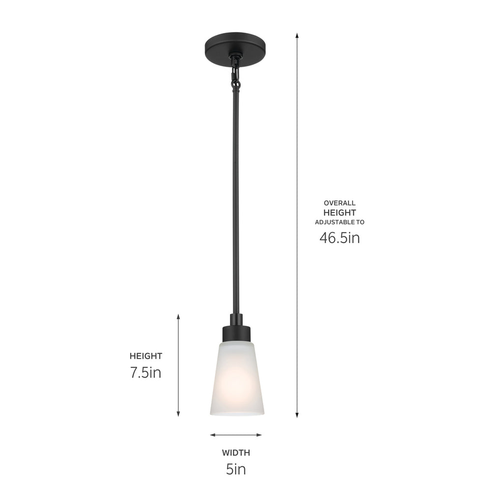 KICHLER 52444BK Erma Mini Pendant 1 Light - Black