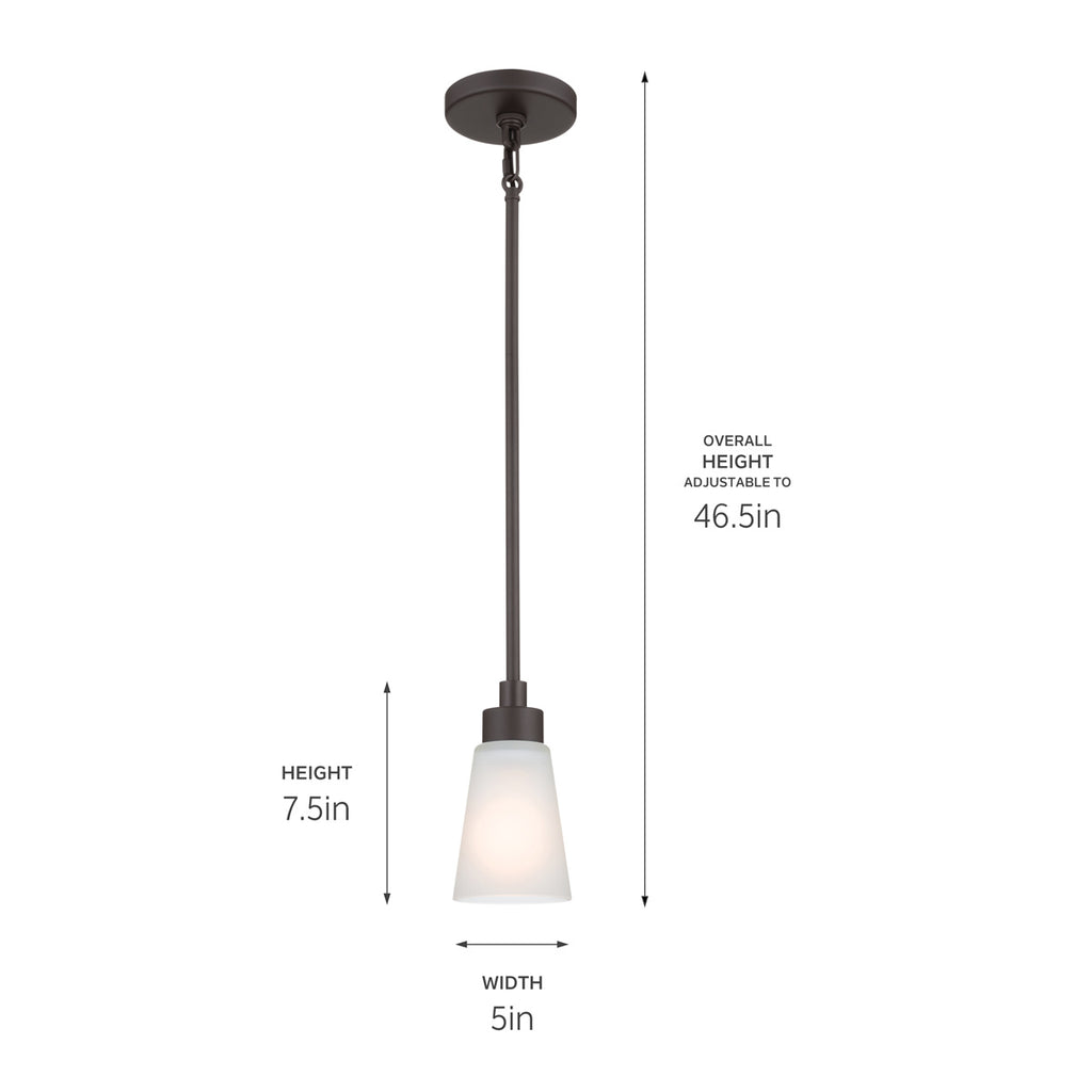 KICHLER 52444OZ Erma Mini Pendant 1 Light - Olde Bronze