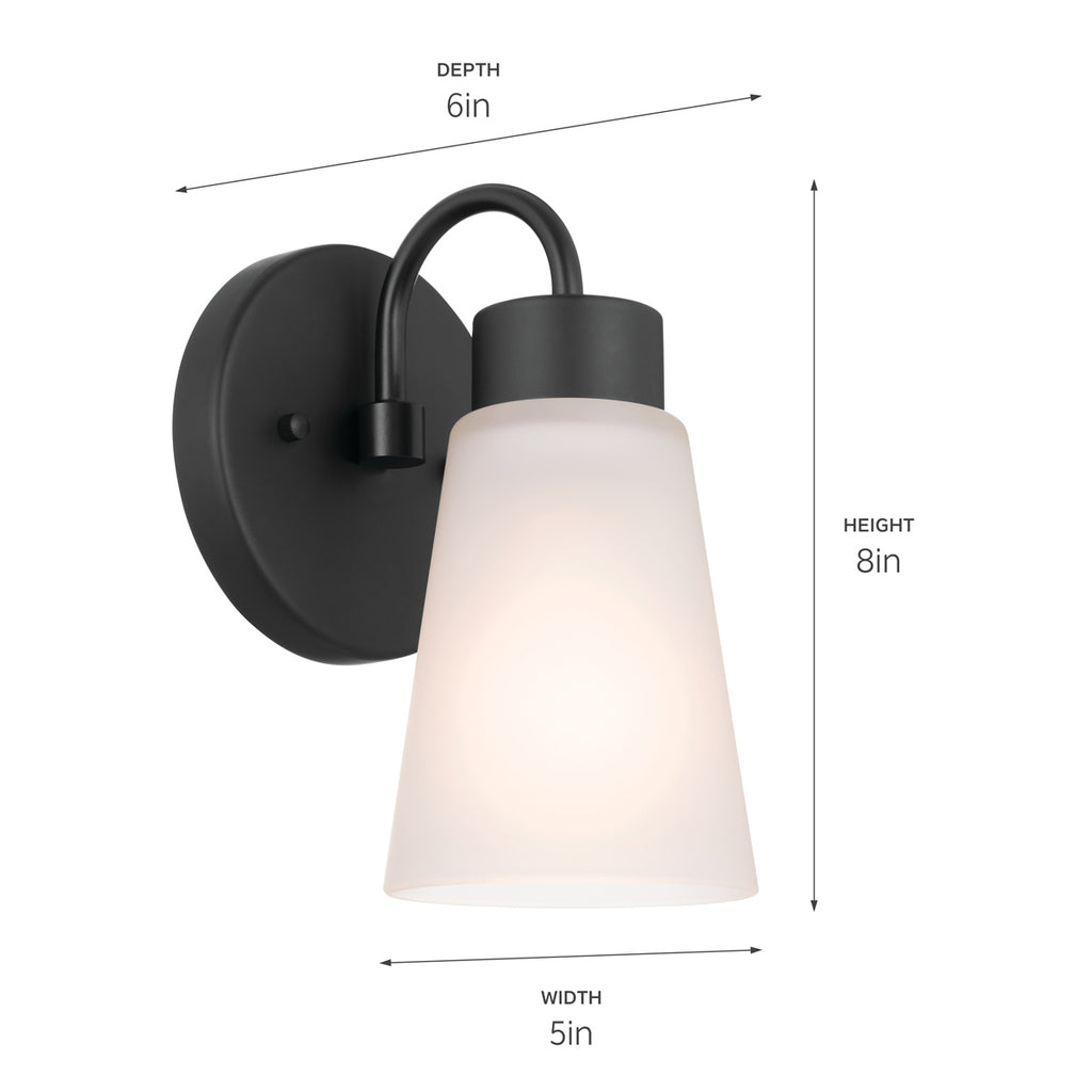 KICHLER 52445BK Erma Wall Sconce 1 Light - Black