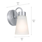 KICHLER 52445NI Erma Wall Sconce 1 Light - Brushed Nickel