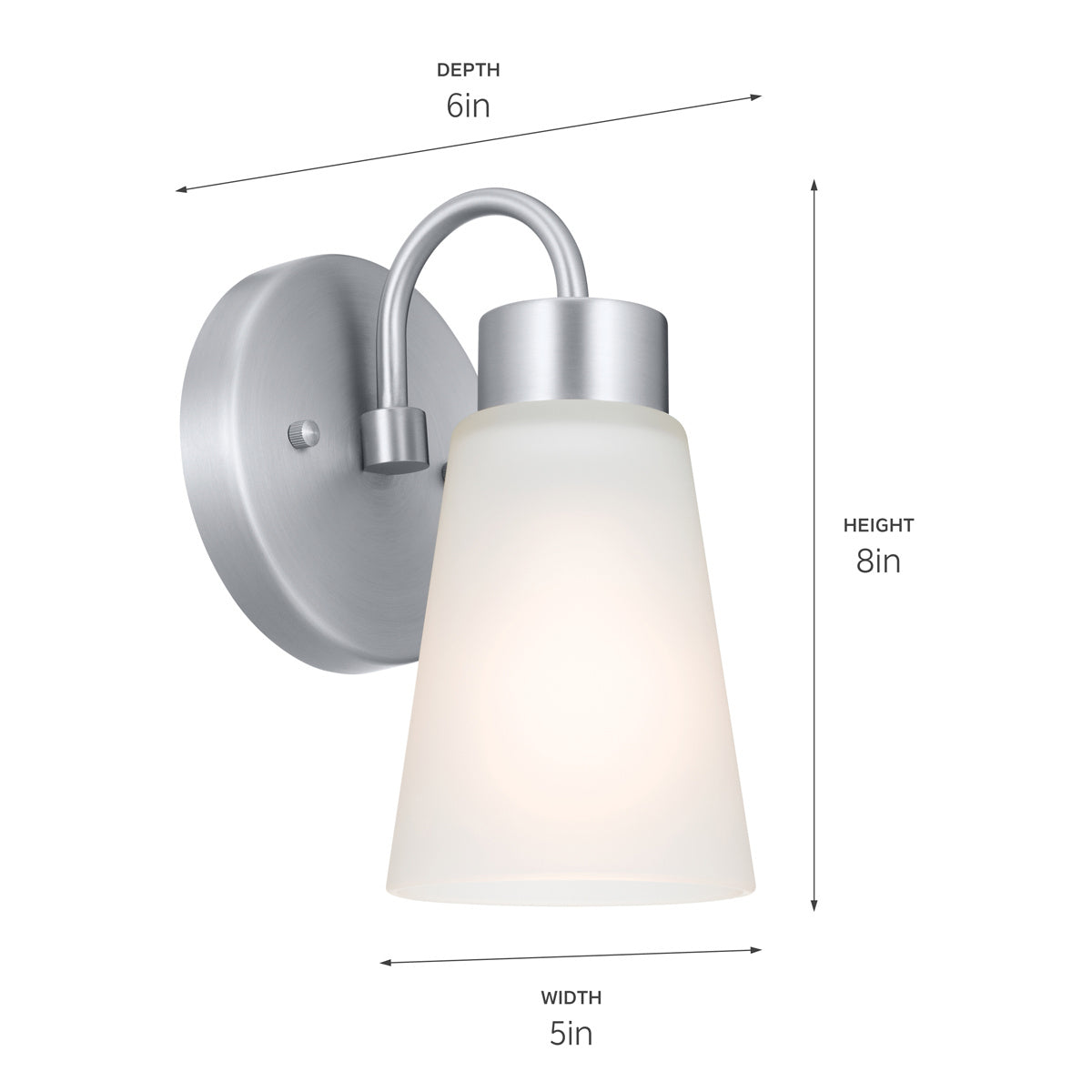 KICHLER 52445NI Erma Wall Sconce 1 Light - Brushed Nickel