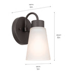 KICHLER 52445OZ Erma Wall Sconce 1 Light - Olde Bronze