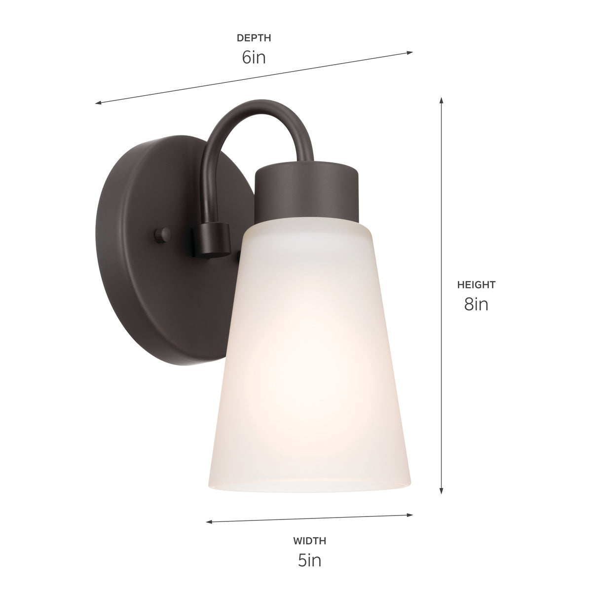 KICHLER 52445OZ Erma Wall Sconce 1 Light - Olde Bronze