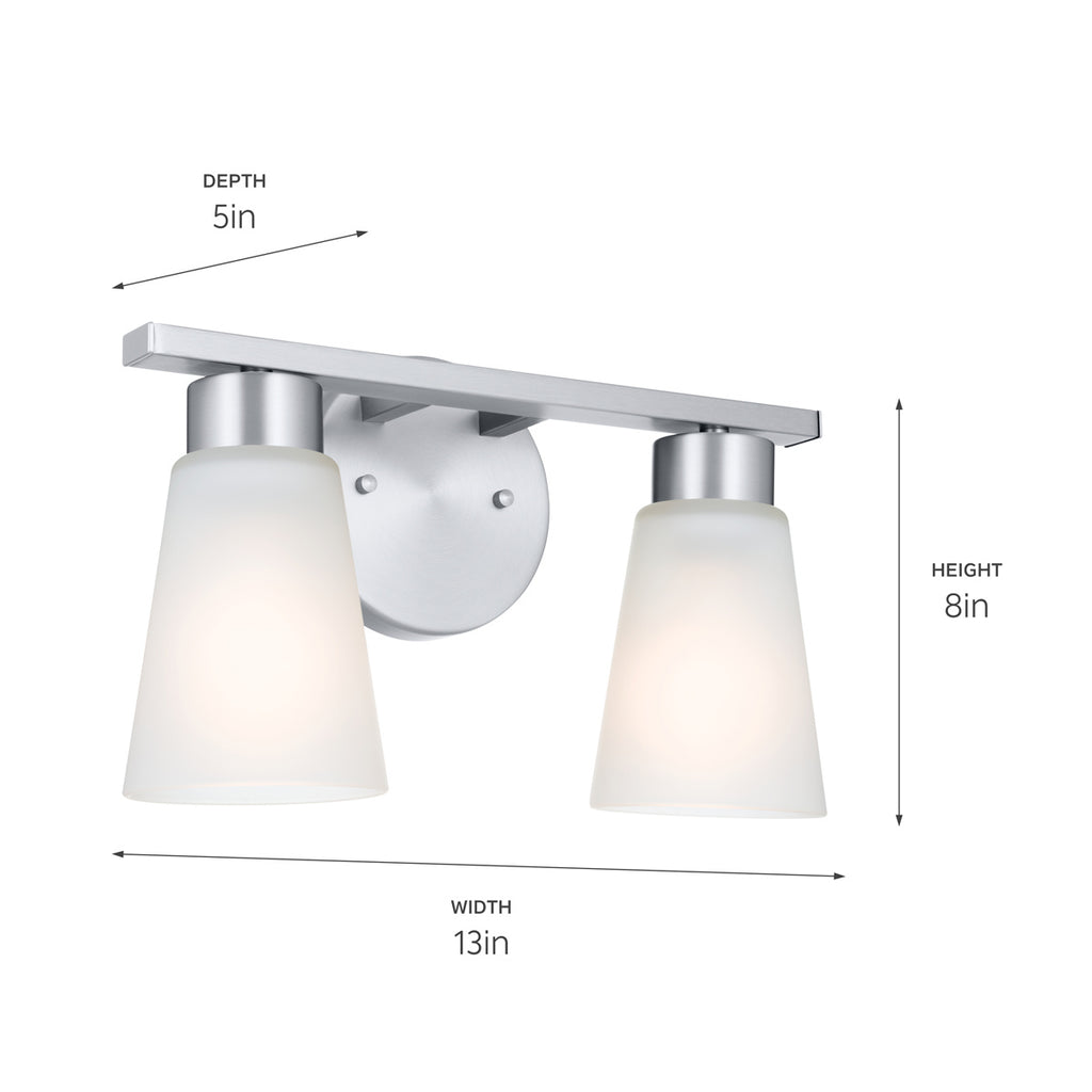 KICHLER 55120NI Stamos Bath 2 Light - Brushed Nickel