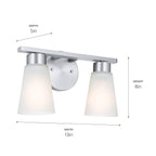 KICHLER 55120NI Stamos Bath 2 Light - Brushed Nickel