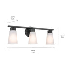 KICHLER 55121BK Stamos Bath 3 Light - Black