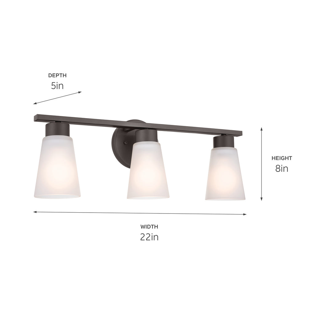 KICHLER 55121OZ Stamos Bath 3 Light - Olde Bronze