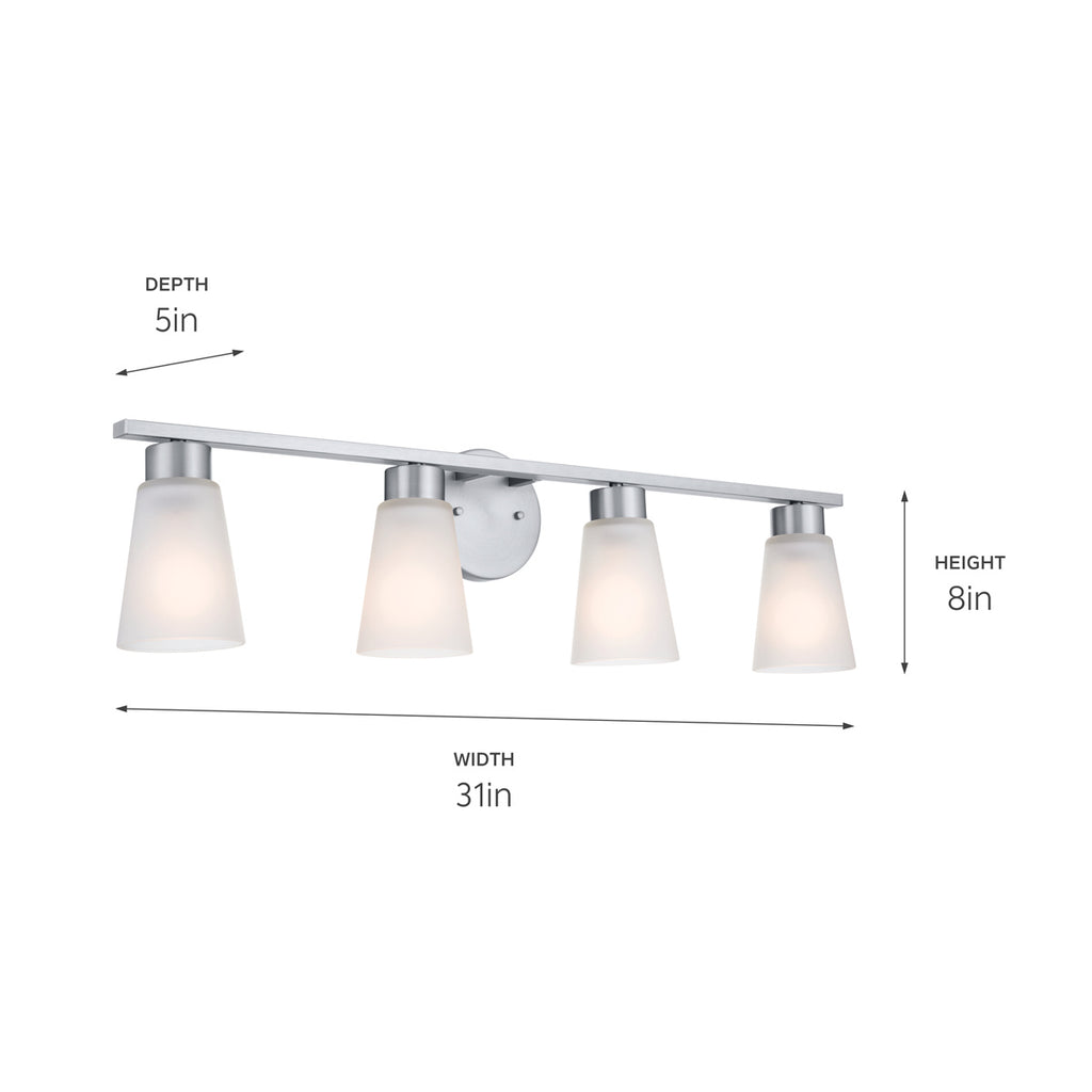 KICHLER 55122NI Stamos Bath 4 Light - Brushed Nickel