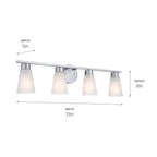 KICHLER 55122NI Stamos Bath 4 Light - Brushed Nickel