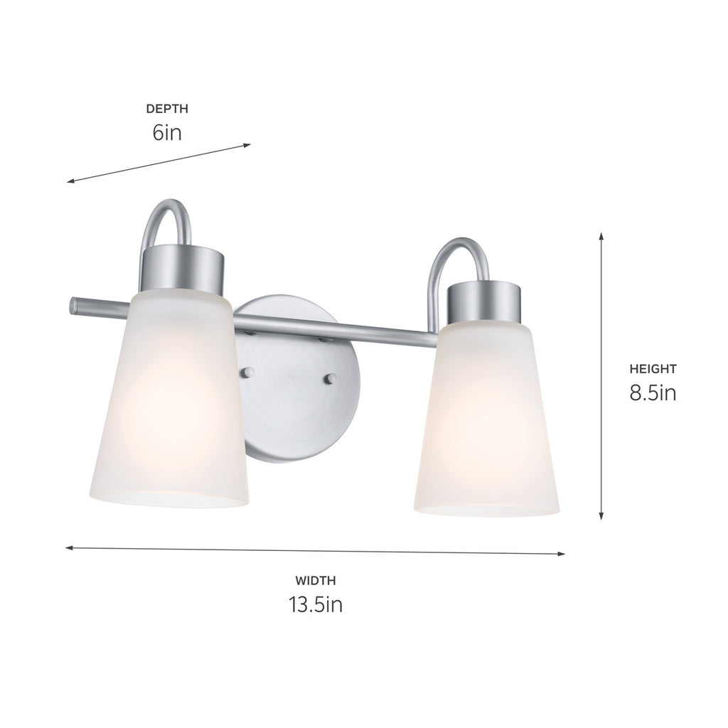 KICHLER 55125NI Erma Bath 2 Light - Brushed Nickel