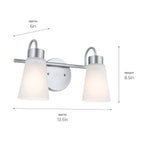 KICHLER 55125NI Erma Bath 2 Light - Brushed Nickel
