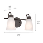 KICHLER 55125OZ Erma Bath 2 Light - Olde Bronze