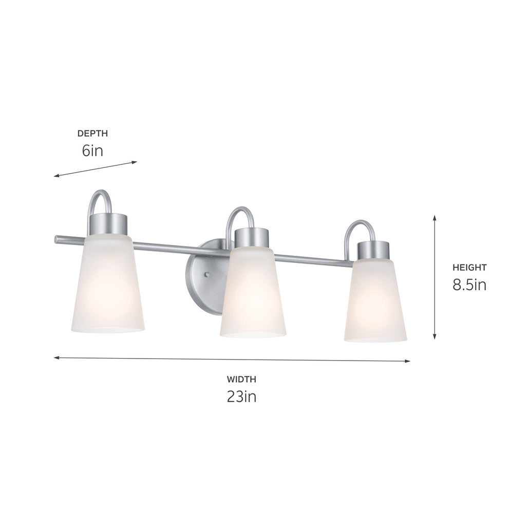 KICHLER 55126NI Erma Bath 3 Light - Brushed Nickel