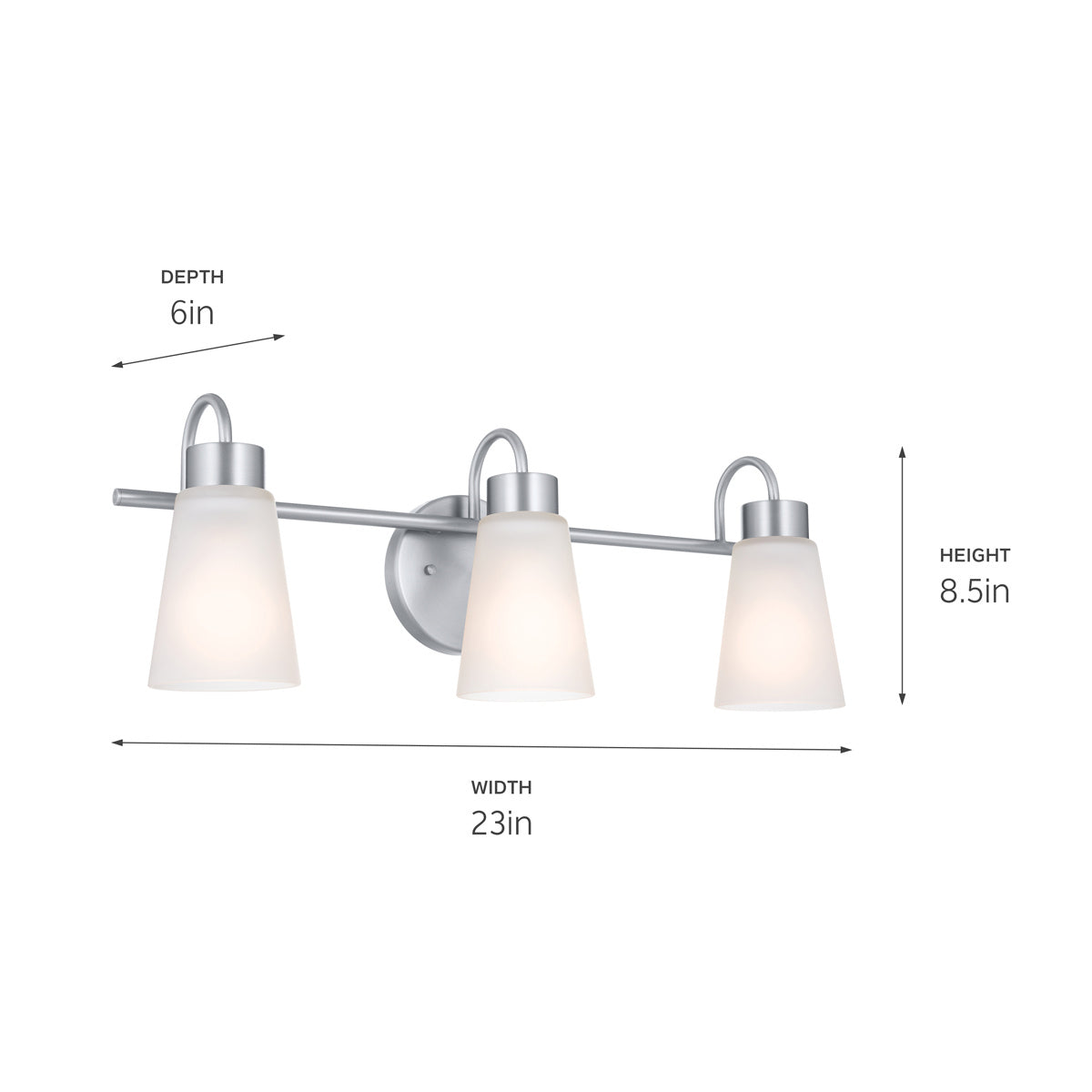 KICHLER 55126NI Erma Bath 3 Light - Brushed Nickel