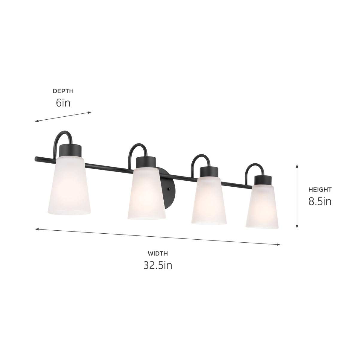 KICHLER 55127BK Erma Bath 4 Light - Black