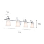 KICHLER 55127NI Erma Bath 4 Light - Brushed Nickel