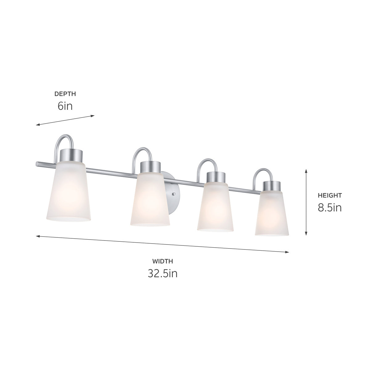 KICHLER 55127NI Erma Bath 4 Light - Brushed Nickel
