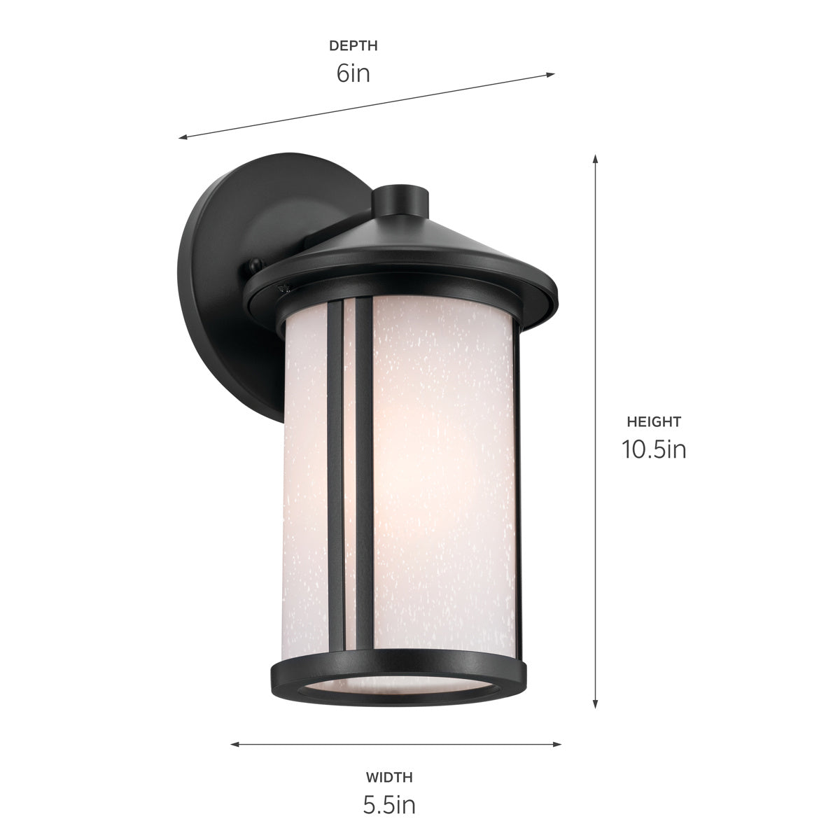 KICHLER 59098BK Lombard Outdoor Wall Small - Black