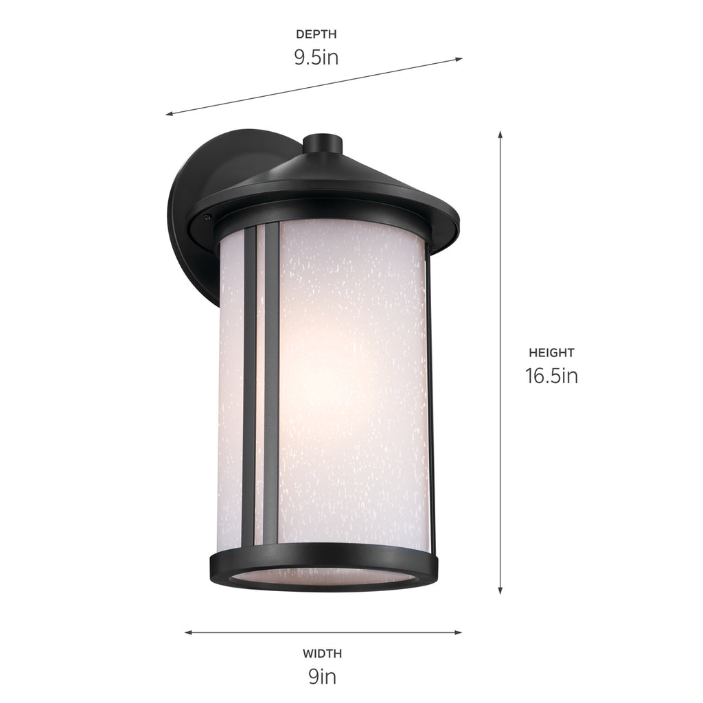 KICHLER 59100BK Lombard Outdoor Wall Large - Black