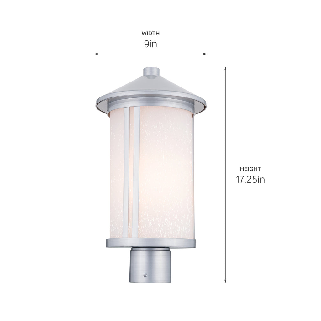 KICHLER 59101BA Lombard Outdoor Post Lantern - Brushed Aluminum