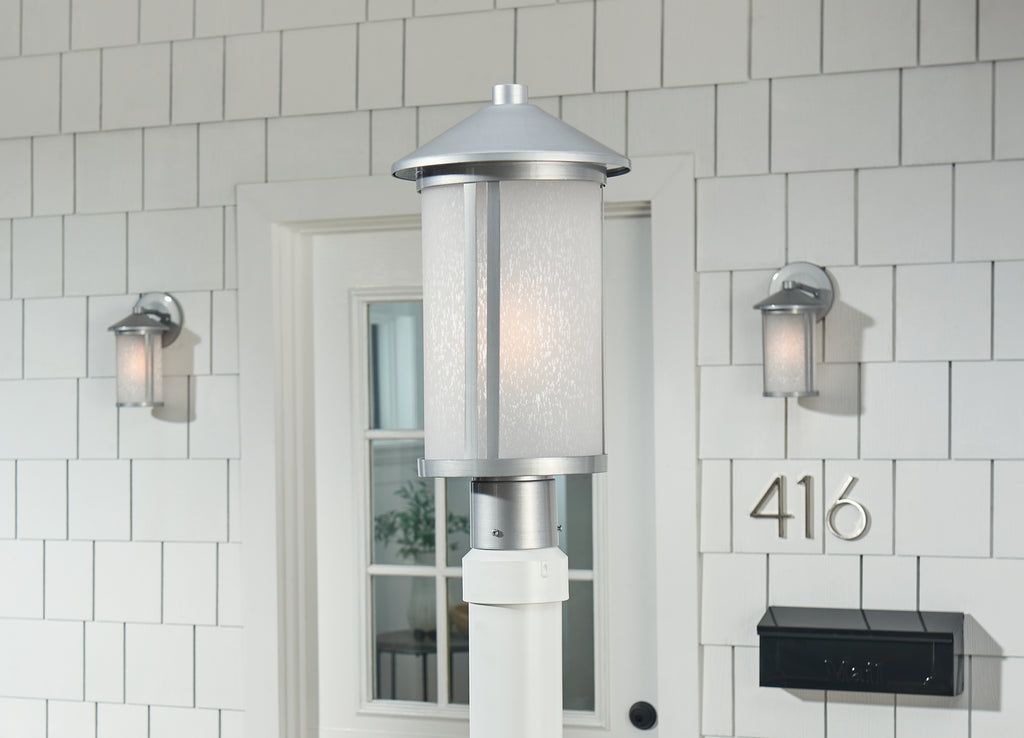 KICHLER 59101BA Lombard Outdoor Post Lantern - Brushed Aluminum