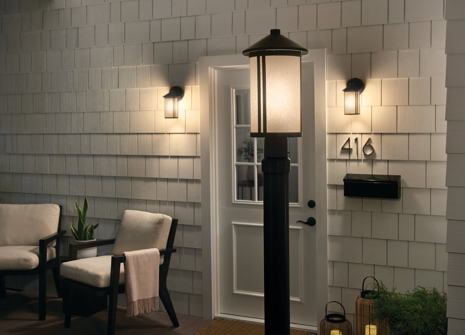 KICHLER 59101BK Lombard Outdoor Post Lantern - Black