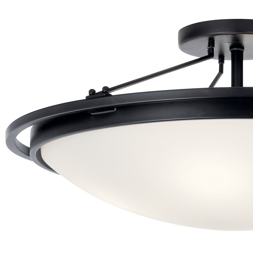 KICHLER 42025BK 23.25" 4 Light Semi Flush Olde Bronze