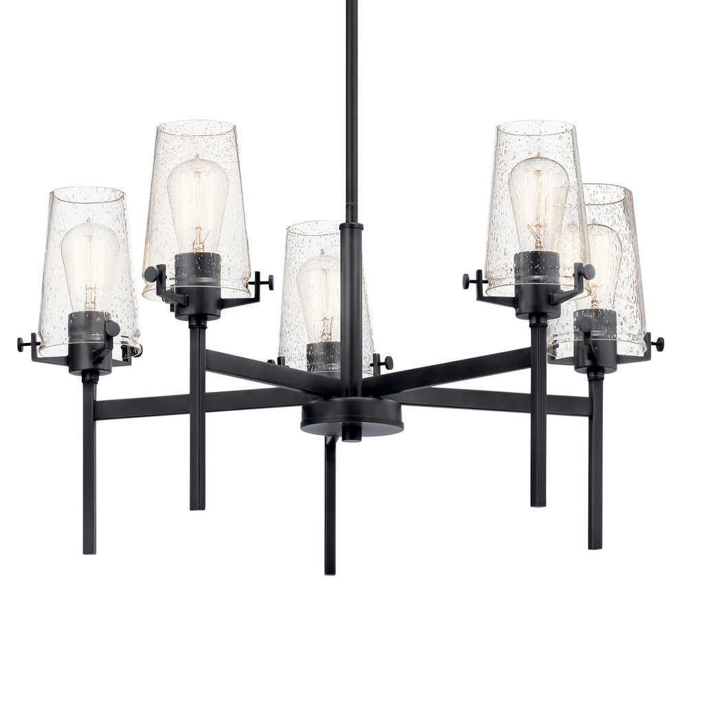 KICHLER 43694BK Alton 27" 5 Light Chandelier Chrome