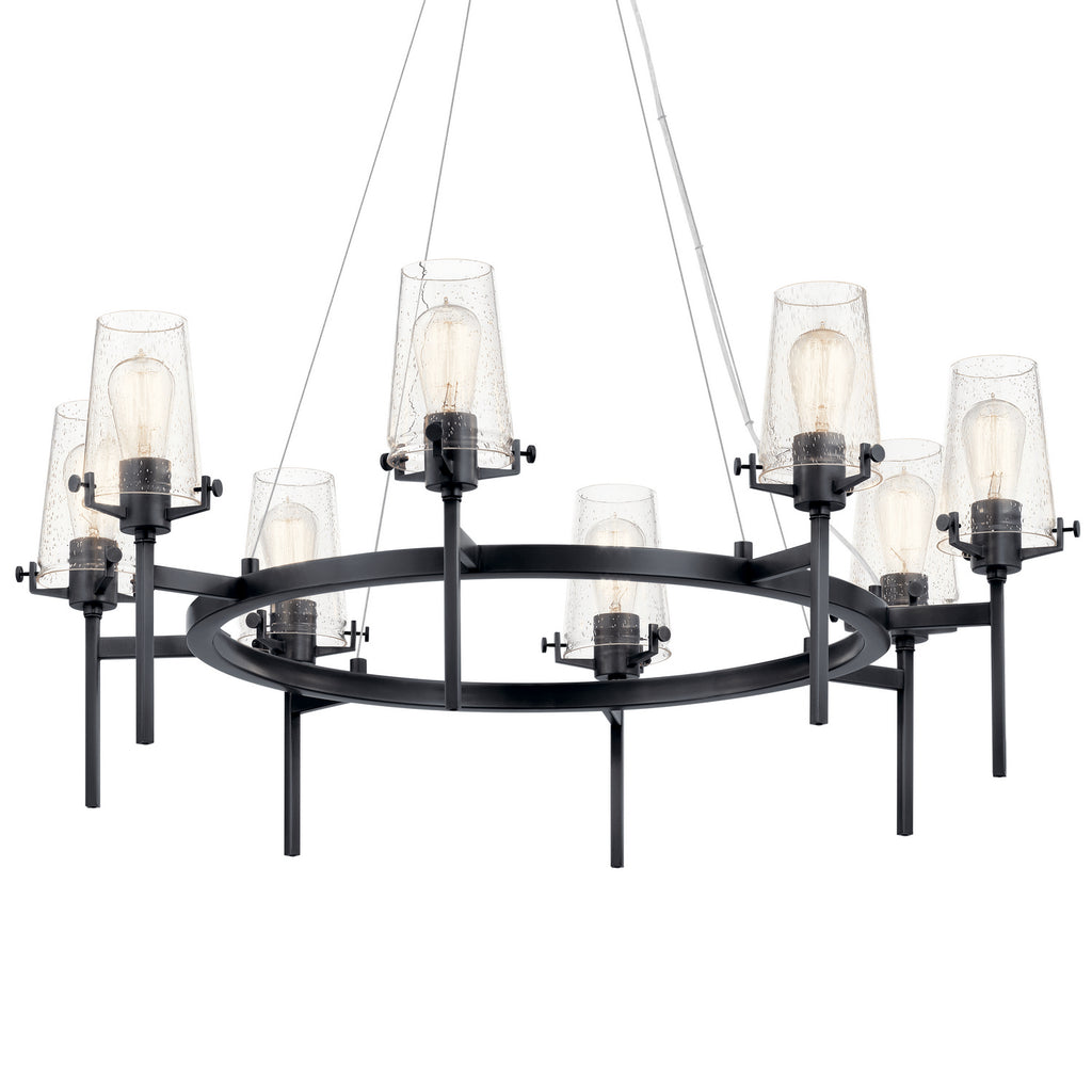 KICHLER 43695BK Alton 38" 8 Light Chandelier Chrome