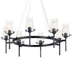 KICHLER 43695BK Alton 38" 8 Light Chandelier Chrome