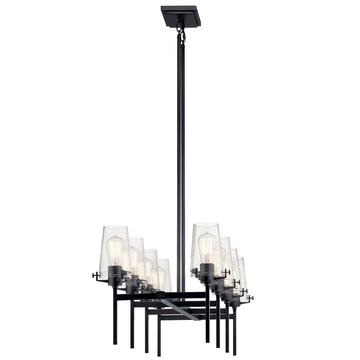 KICHLER 43696BK Alton 46" 8 Light Linear Chandelier Chrome