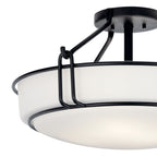 KICHLER 44086BK Alkire 22" 4 Light Semi Flush With Satin Etched White Glass In Brushed Nickel