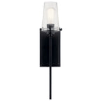 KICHLER 45295BK Alton 22" 1 Light Wall Sconce With Clear Seeded Glass In Chrome