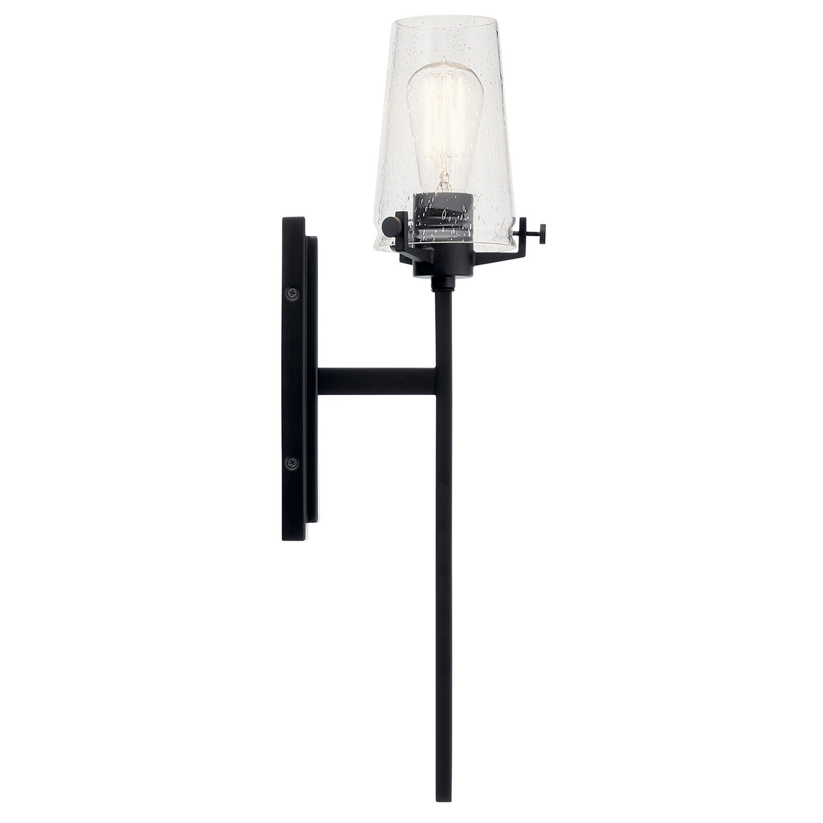 KICHLER 45295BK Alton 22" 1 Light Wall Sconce With Clear Seeded Glass In Chrome
