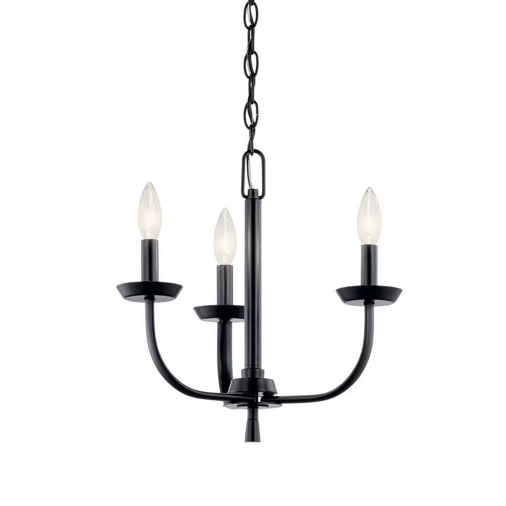 KICHLER 52383BK Kennewick 3 Light Chandelier Brushed Nickel