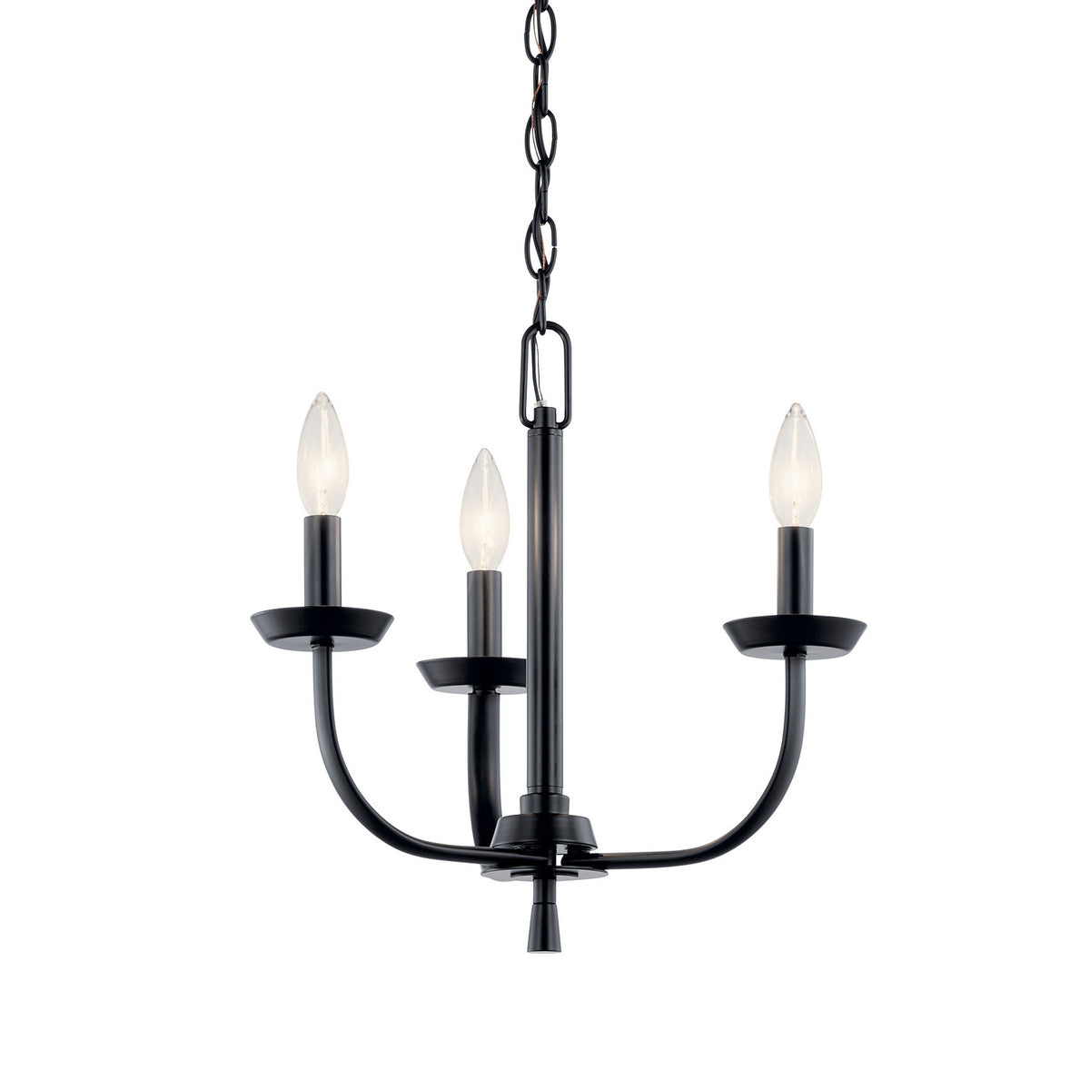 KICHLER 52383BK Kennewick 3 Light Chandelier Brushed Nickel