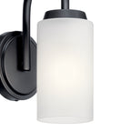 KICHLER 55085BK Kennewick 1 Light Wall Sconce With Etched Glass Brushed Nickel