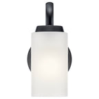 KICHLER 55085BK Kennewick 1 Light Wall Sconce With Etched Glass Brushed Nickel