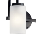 KICHLER 55086BK Kennewick 1 Light Wall Sconce With Etched Glass Olde Bronze