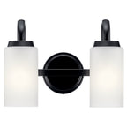 KICHLER 55086BK Kennewick 1 Light Wall Sconce With Etched Glass Olde Bronze