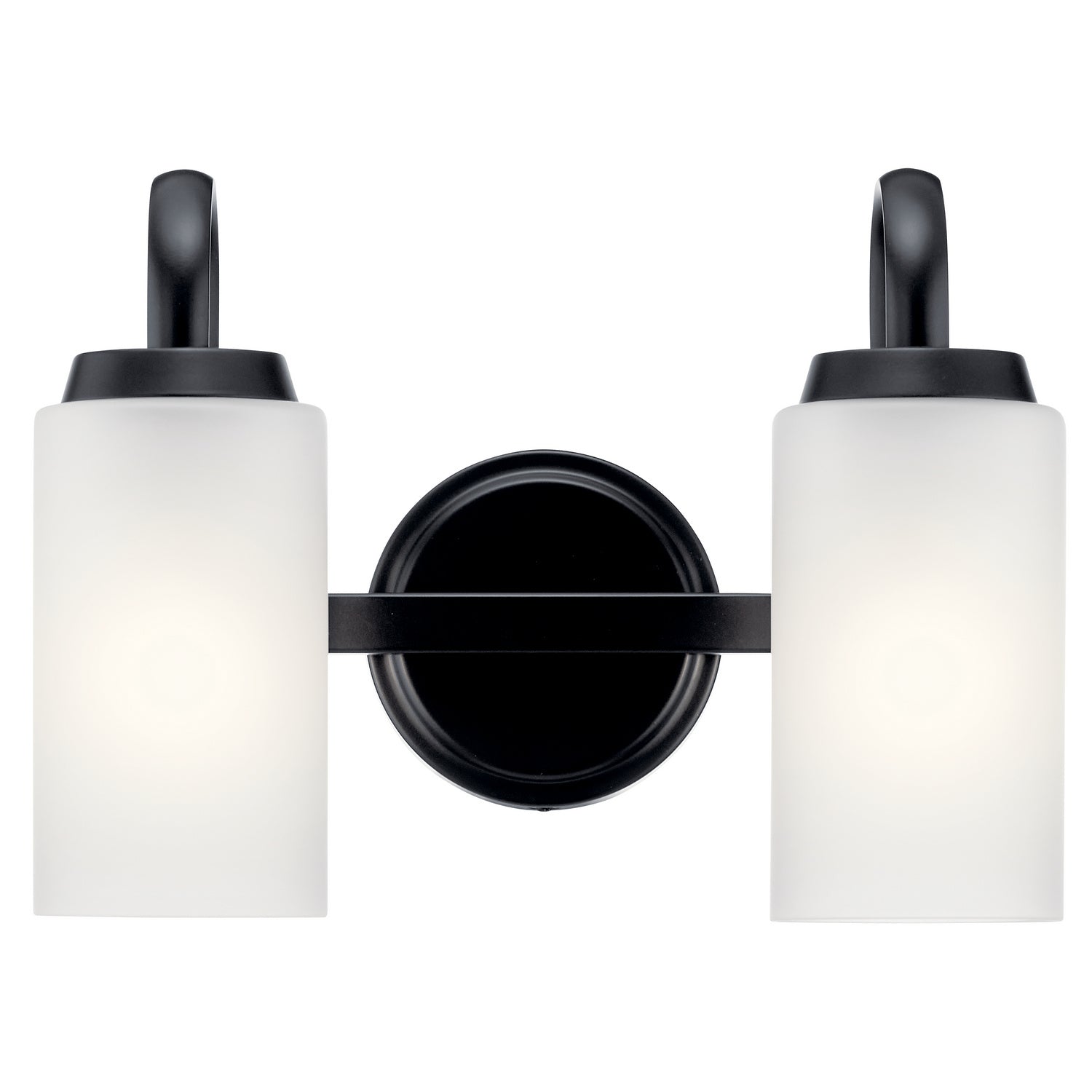 KICHLER 55086BK Kennewick 1 Light Wall Sconce With Etched Glass Olde Bronze
