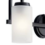 KICHLER 55087BK Kennewick 2 Light Vanity Light With Etched Glass Olde Bronze