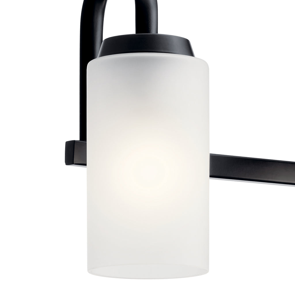 KICHLER 55088BK Kennewick 2 Light Vanity Light With Etched Glass Olde Bronze