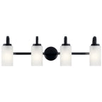 KICHLER 55088BK Kennewick 2 Light Vanity Light With Etched Glass Olde Bronze