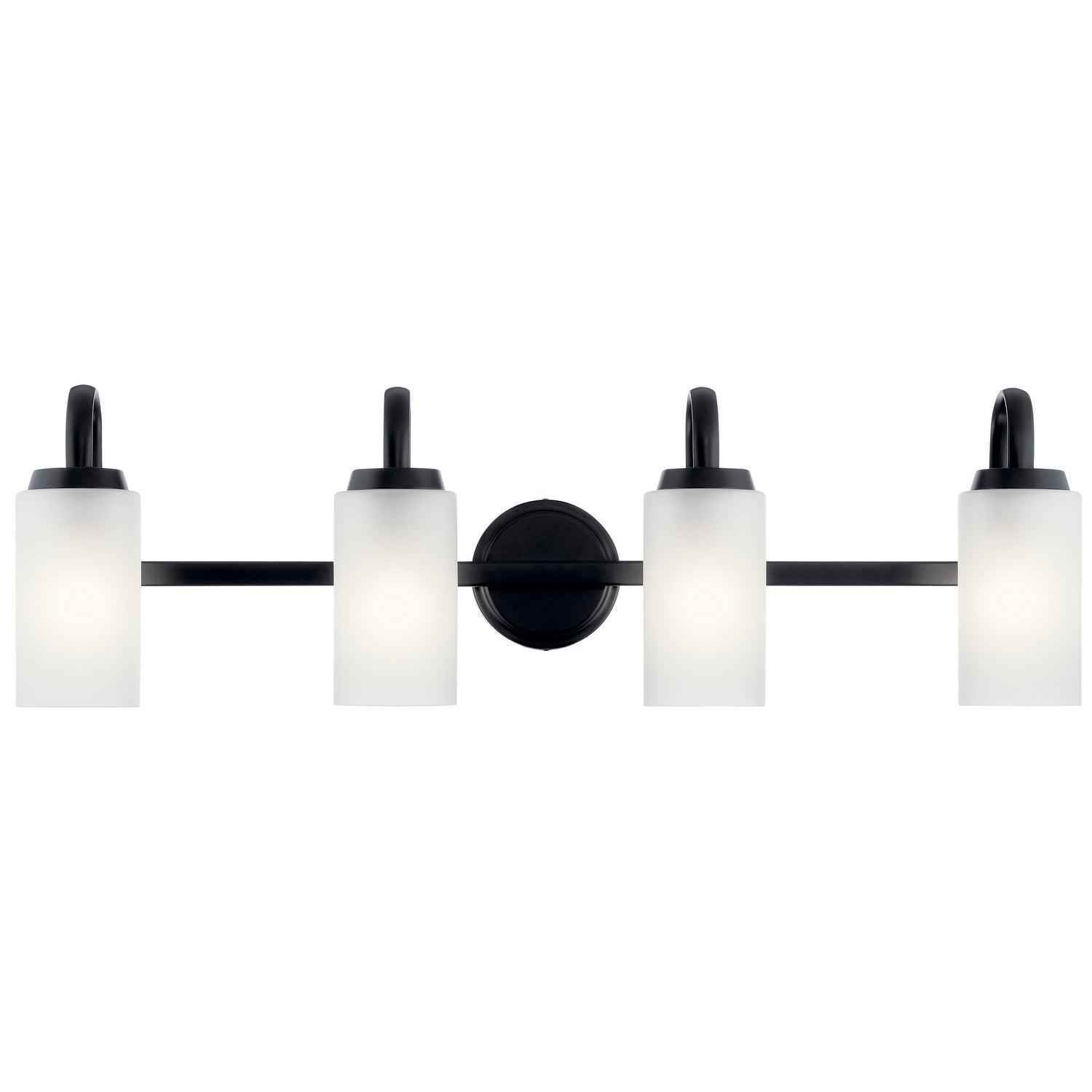 KICHLER 55088BK Kennewick 2 Light Vanity Light With Etched Glass Olde Bronze