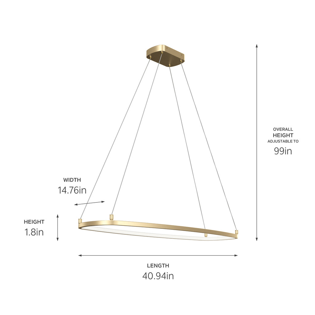 ELAN 84312CG Koloa LED Ring Chandelier - Champagne Gold