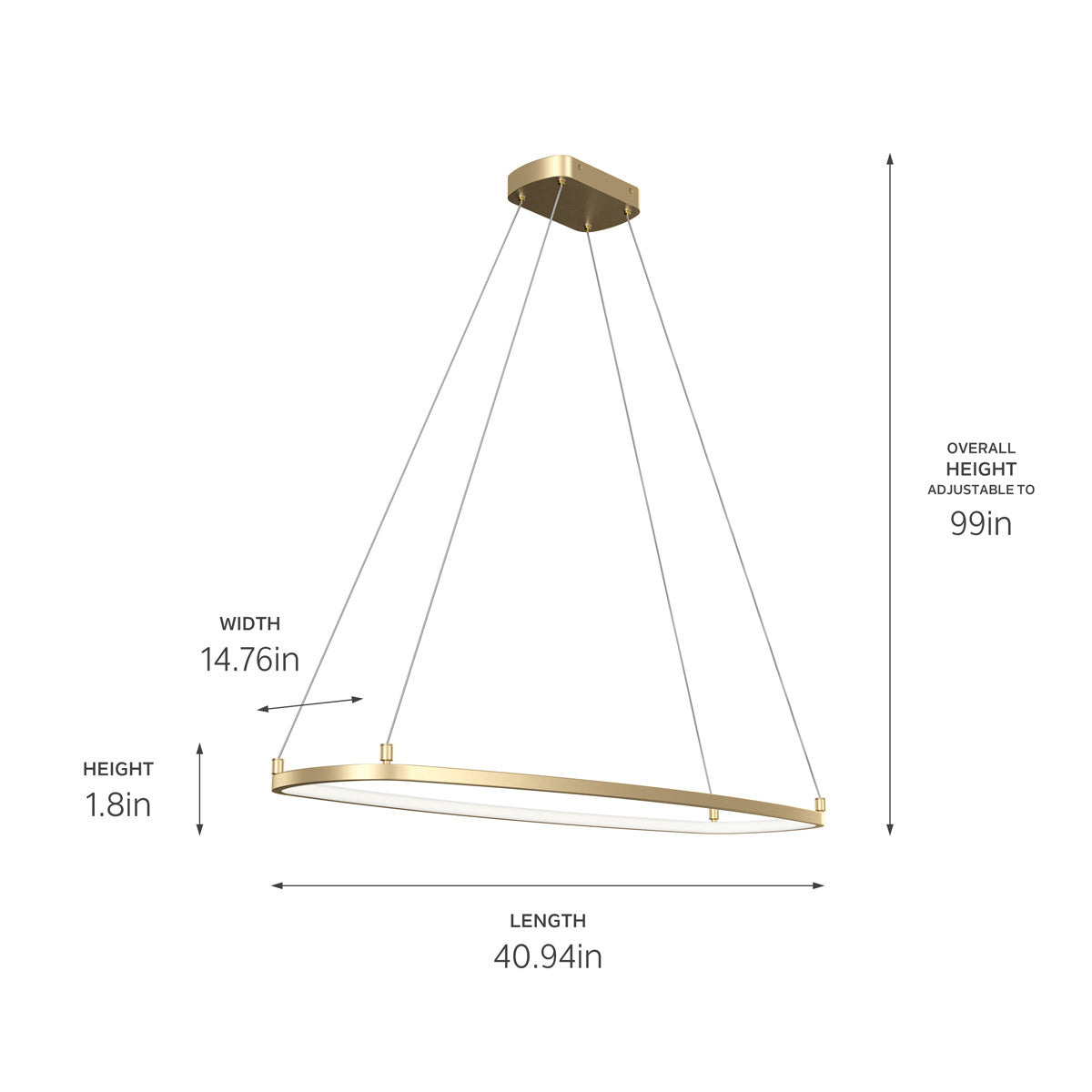 ELAN 84312CG Koloa LED Ring Chandelier - Champagne Gold