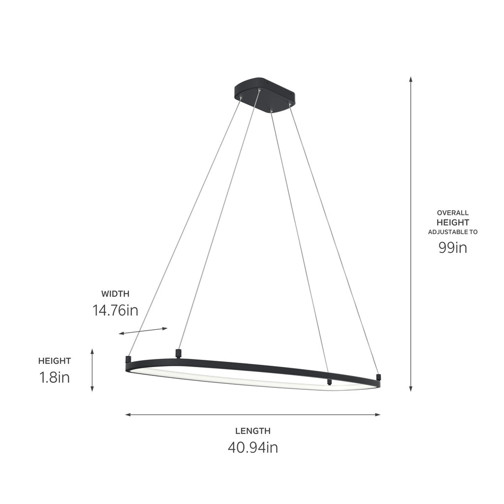 ELAN 84312MBK Koloa LED Ring Chandelier - Matte Black